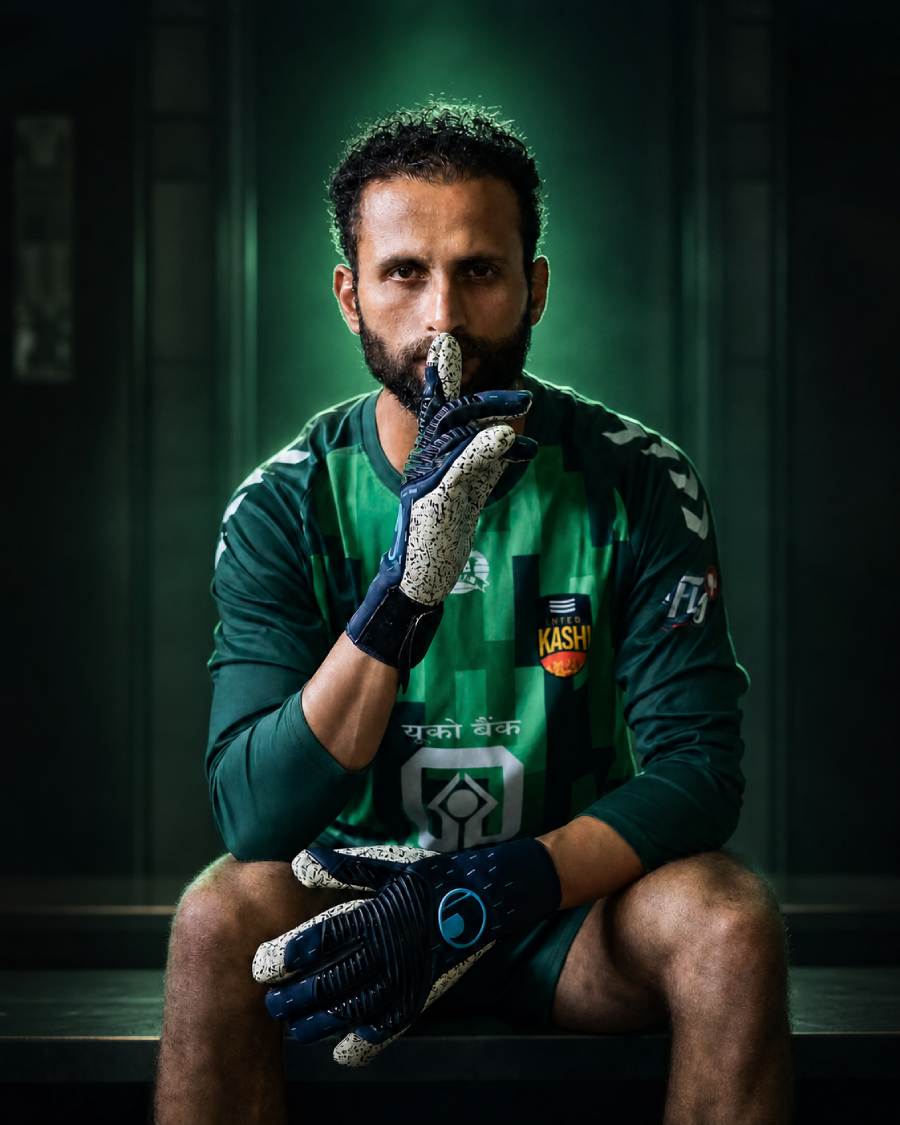 Rakshit Dagar in his goalkeeper kit